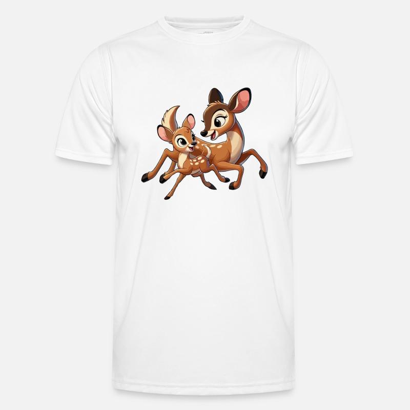 Rehmutter und Kind beim Herumtollen - Männer Funktions-T-Shirt - Weiß