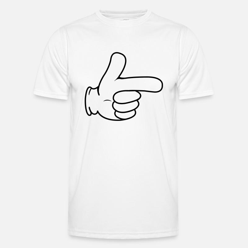 hand zeigefinger - Männer Funktions-T-Shirt - Weiß