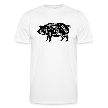 pig - Männer Funktions-T-Shirt - Weiß - Vorne - AI Model Male 178 dark (178cm)