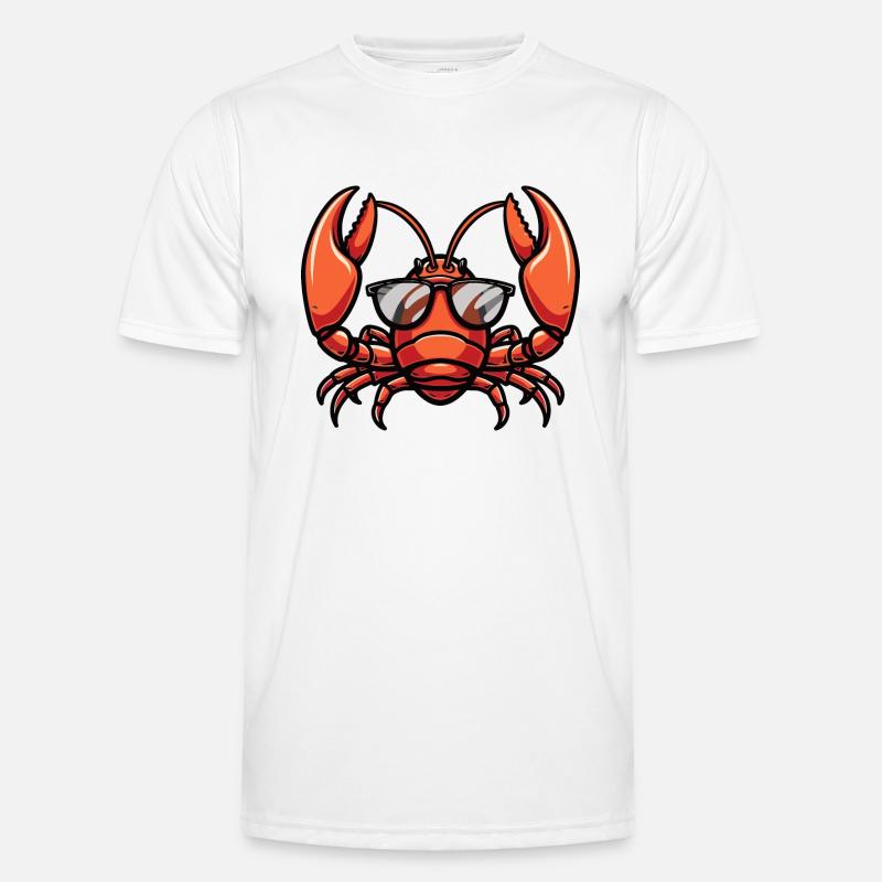 Lobster Crab Comic Cool - Men's Functional T-Shirt - white