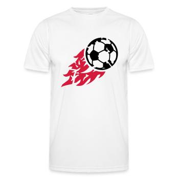 fire_soccer_ball_bx2 - Männer Funktions-T-Shirt - Weiß - Vorne - AI Model Male 178 dark (178cm)