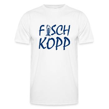 Fischkopp Fisch Fischkopf Küste Angler Fischer - Männer Funktions-T-Shirt - Weiß - Vorne - AI Model Male 178 dark (178cm)