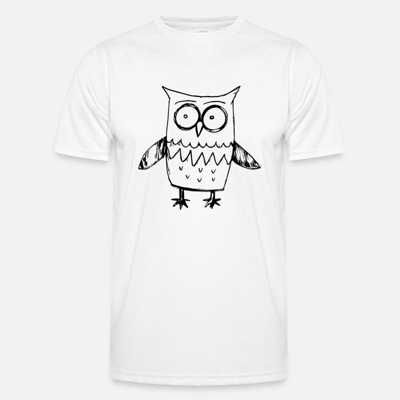 Eule Eulen Vogel - Männer Funktions-T-Shirt - Weiß