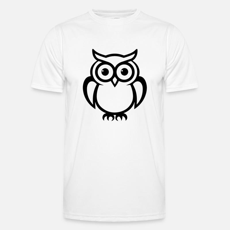 Eule Eulen Vogel - Männer Funktions-T-Shirt - Weiß