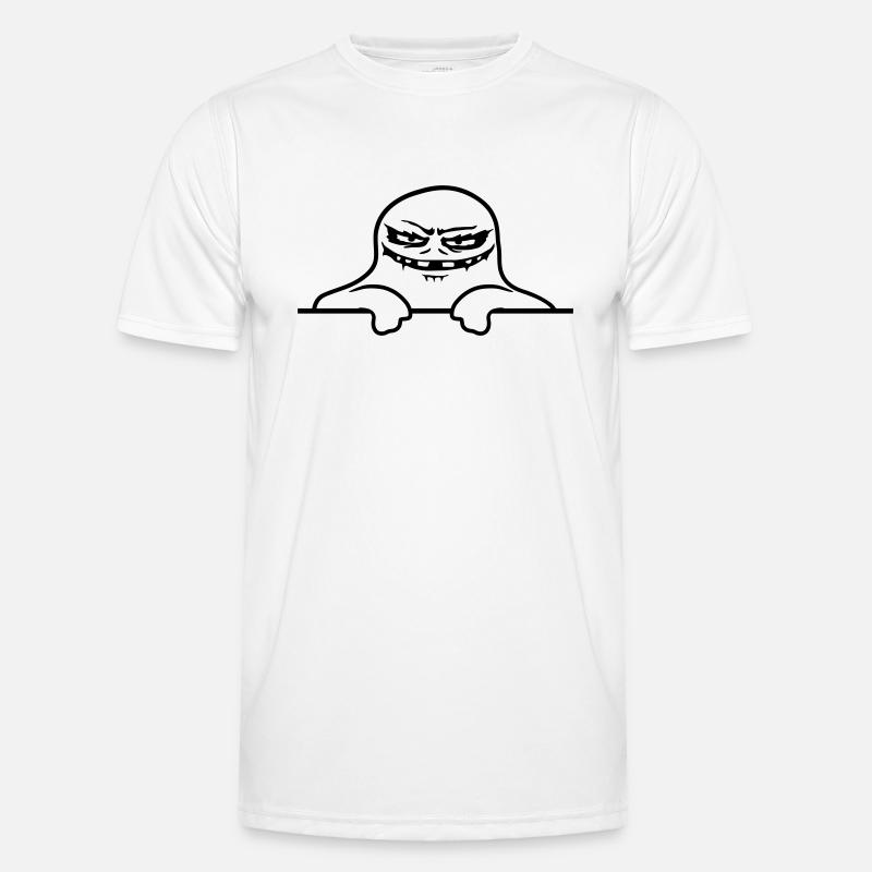 Geist Comic Mauer Monster - Männer Funktions-T-Shirt - Weiß