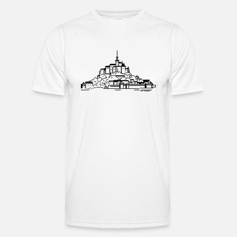 1bit Pixel Mont Saint Michel T-shirt sport Homme
