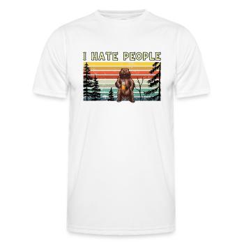I hate People Bär mit Bier - Männer Funktions-T-Shirt - Weiß - Vorne - AI Model Male 178 dark (178cm)