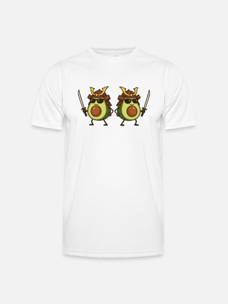 avocado samurai 2 - Männer Funktions-T-Shirt - Weiß