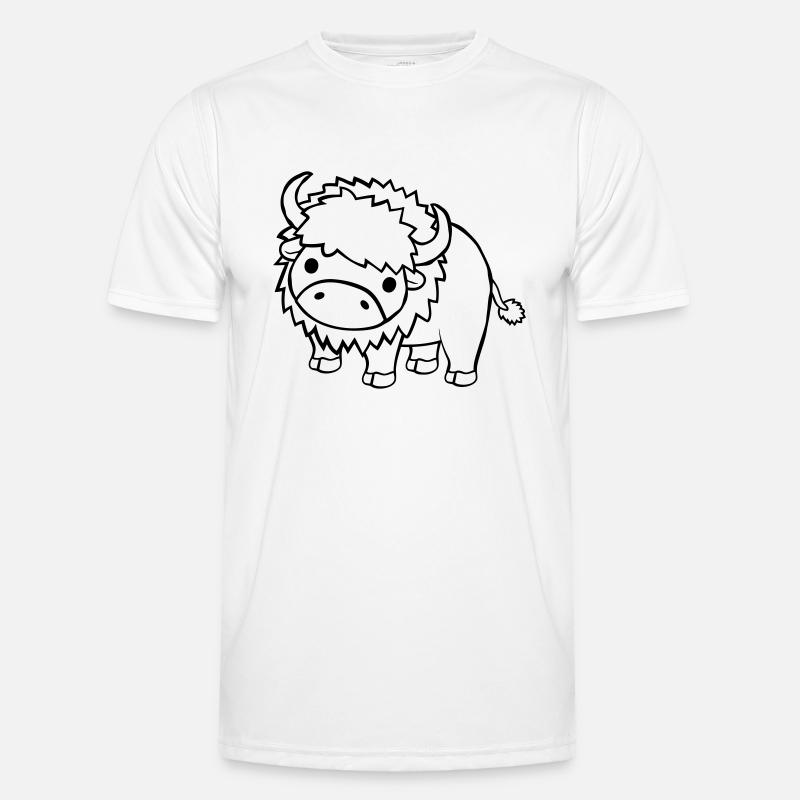 Großes süßes Bison Männer Funktions-T-Shirt