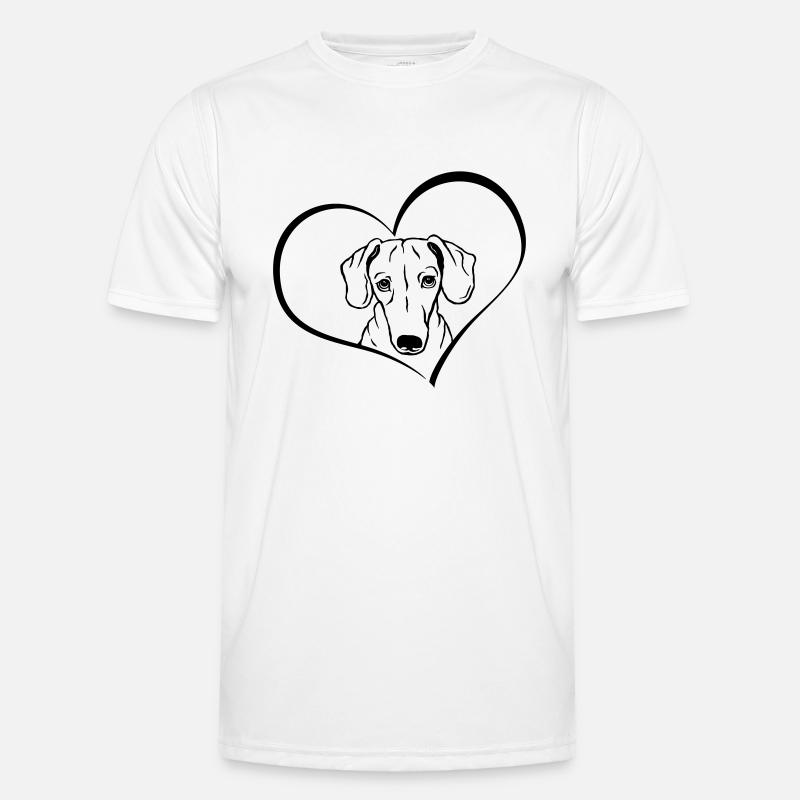 Dackel im Herz Männer Funktions-T-Shirt