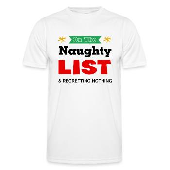 Sur la liste des vilains et ne regrettant rien - T-shirt sport Homme - blanc - Devant - AI Model Male 178 dark (178cm)