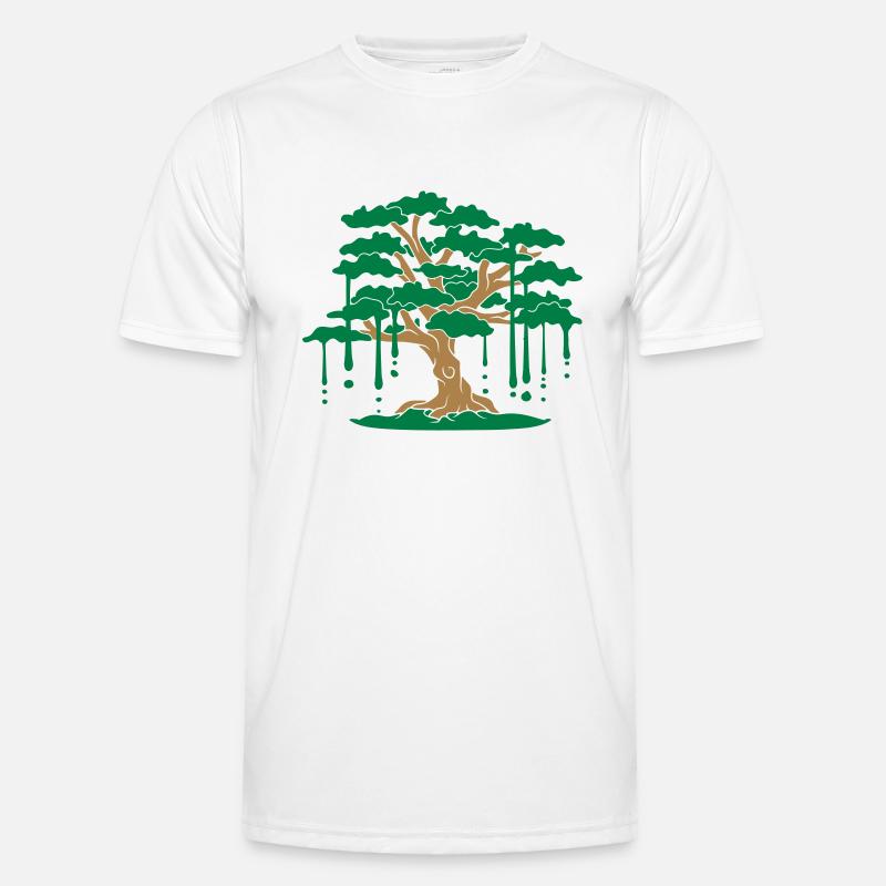 drop graffiti forest comic leaves aeste tree ga Men's Functional T-Shirt