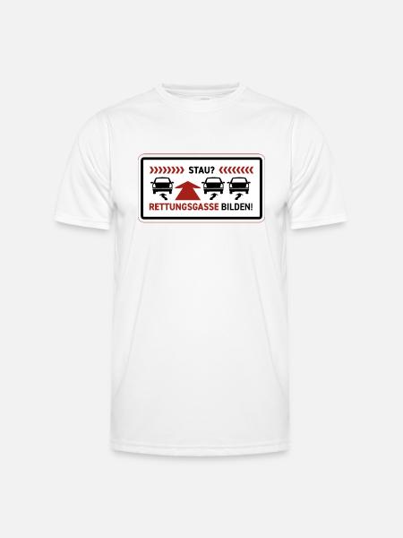 Rettungsgasse bilden! Aufkleber fürs Auto! - Männer Funktions-T-Shirt - Weiß
