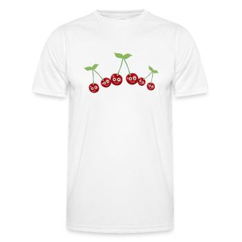 Cerises,Famille,Famille Cerises, Illustration - T-shirt sport Homme - blanc - Devant - AI Model Male 178 dark (178cm)