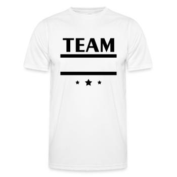 team your text : personnaliser un maillot équipe - T-shirt sport Homme - blanc - Devant - AI Model Male 178 dark (178cm)