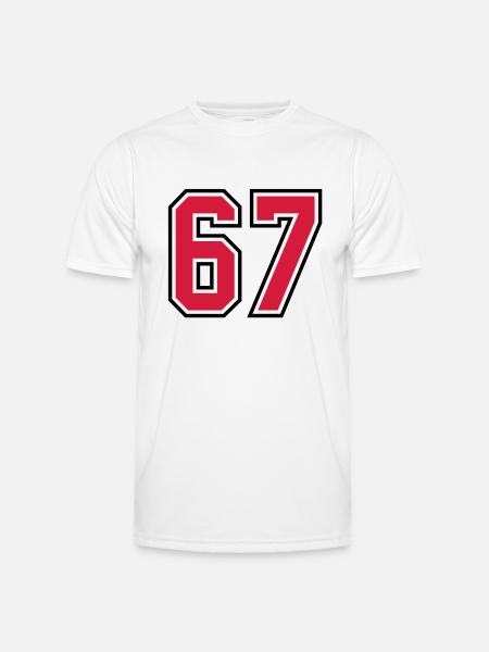 67 sports jersey football number - Men's Functional T-Shirt - white