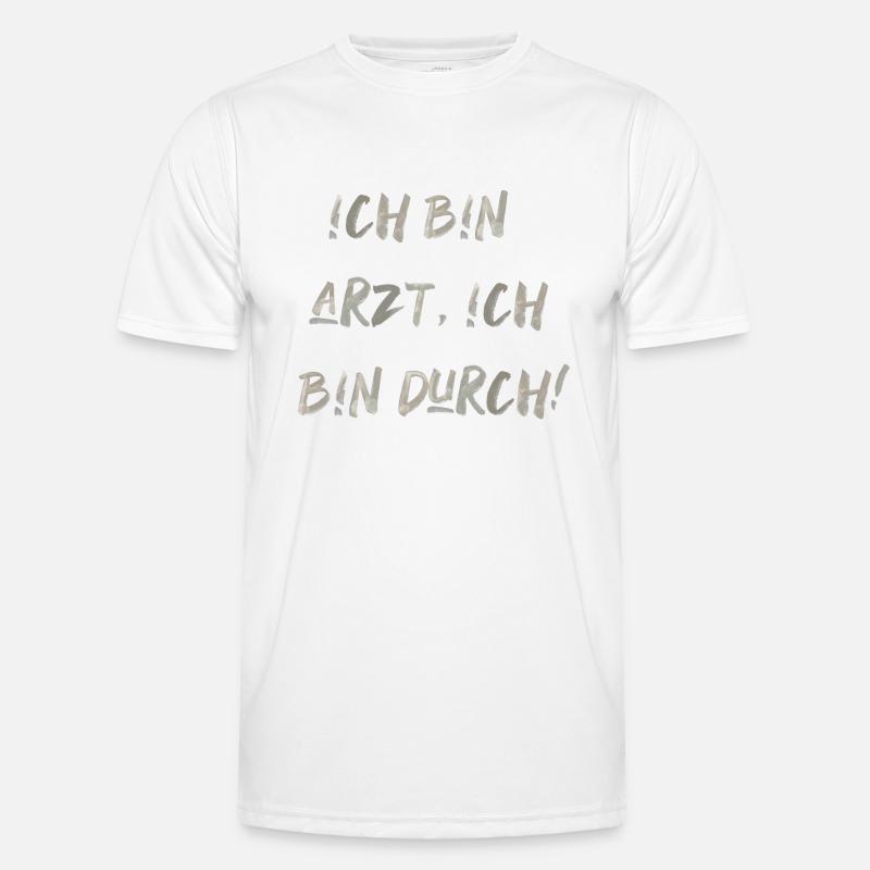 bin Arzt bin durch lustiger Spruch Beruf Schrift Männer Funktions-T-Shirt