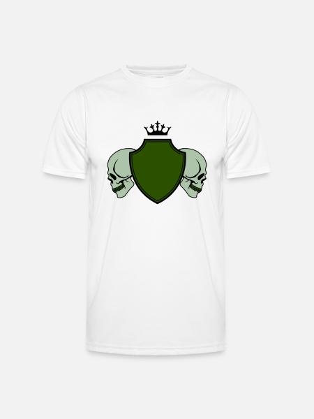 Skull coat of arms - Men's Functional T-Shirt - white