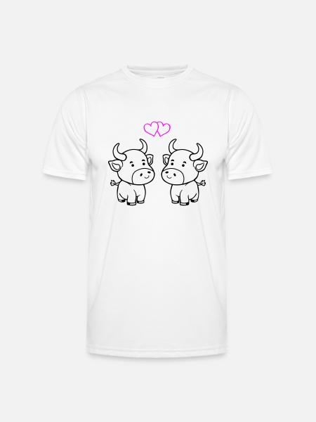 vache bébé amour - T-shirt sport Homme - blanc