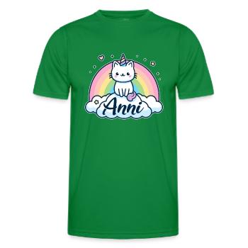 Anni Name Vorname Einhornkatze - Männer Funktions-T-Shirt - Kelly Green - Vorne - AI Model Male 178 dark (178cm)
