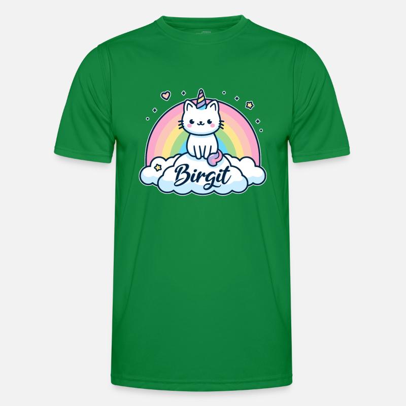 Birgit Name Vorname Einhornkatze Männer Funktions-T-Shirt