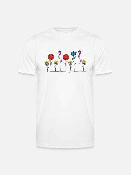 Blumen - Männer Funktions-T-Shirt - Weiß