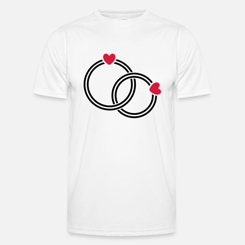 Eheringe - Männer Funktions-T-Shirt - Weiß