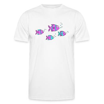 Poisson Cichlide Eau Mer Graffiti Dessin - T-shirt sport Homme - blanc - Devant - AI Model Male 178 dark (178cm)