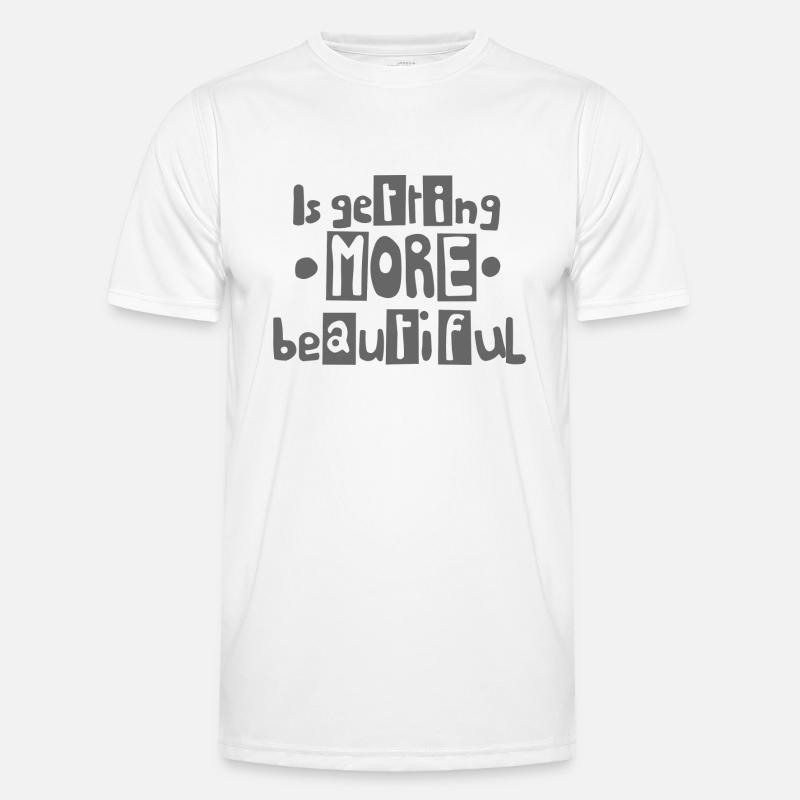 wird schöner grau - Männer Funktions-T-Shirt - Weiß