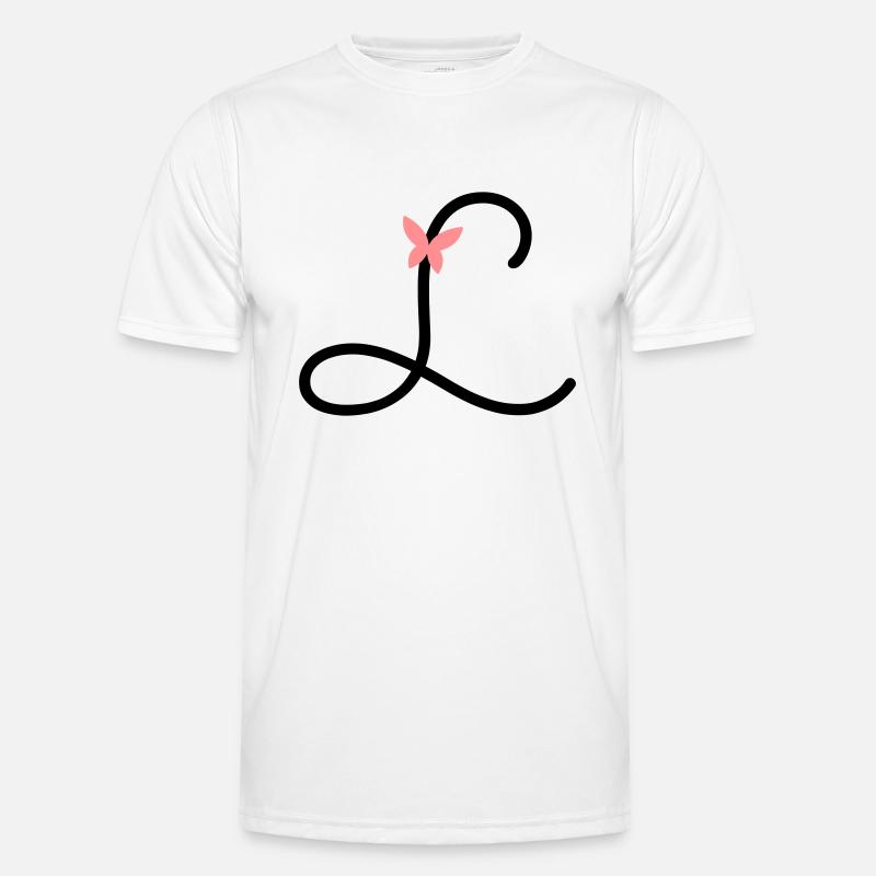Buchstabe L Schmetterlingsbuchstabe - Männer Funktions-T-Shirt - Weiß