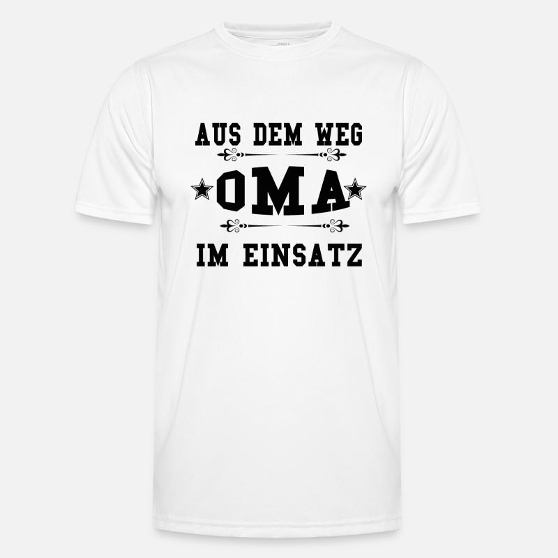 Oma in Einsatz Männer Funktions-T-Shirt