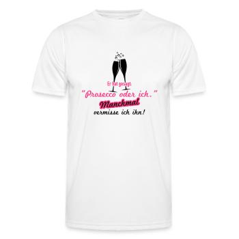 Prosecco oder ich - Männer Funktions-T-Shirt - Weiß - Vorne - AI Model Male 178 dark (178cm)