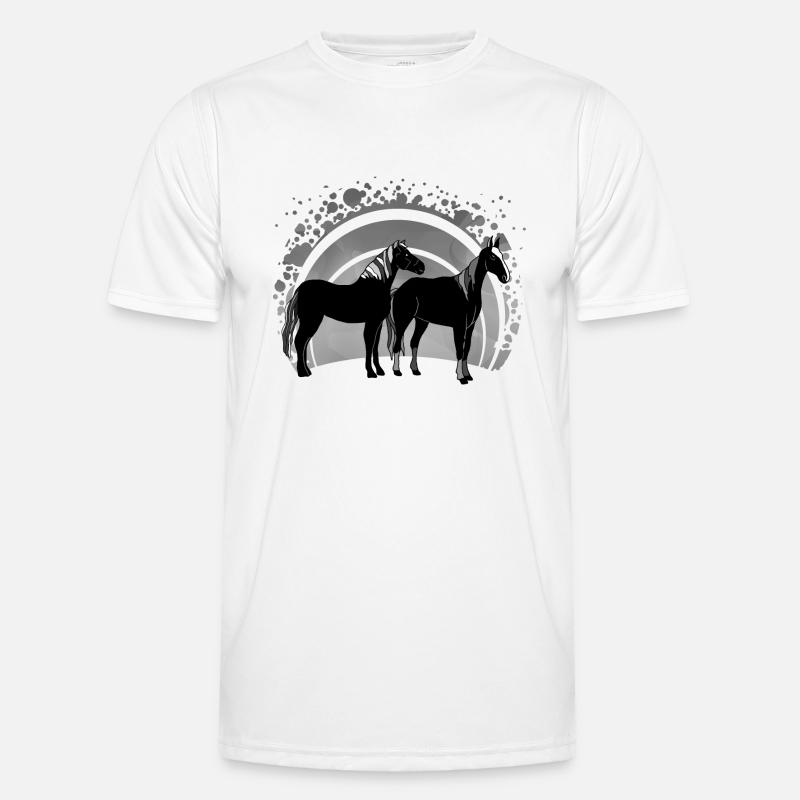 Die Pferde - Männer Funktions-T-Shirt - Weiß