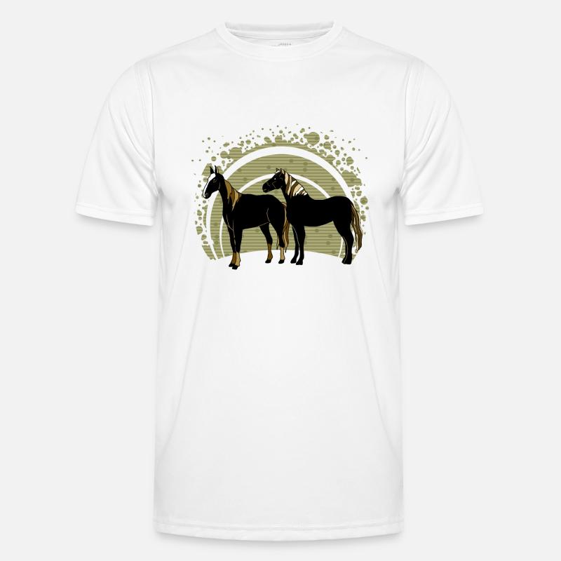 Die Pferde - Männer Funktions-T-Shirt - Weiß