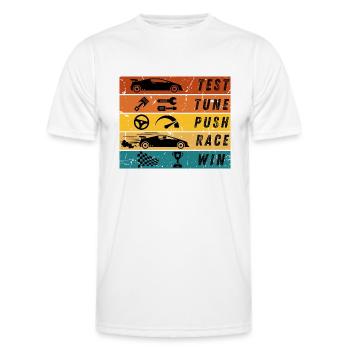 LA MEILLEURE FAÇON DE GAGNER UNE COURSE - T-shirt sport Homme - blanc - Devant - AI Model Male 178 dark (178cm)