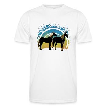 Chevaux - T-shirt sport Homme - blanc - Devant - AI Model Male 178 dark (178cm)