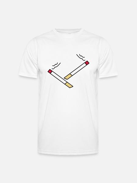 zigarette5 - Männer Funktions-T-Shirt - Weiß