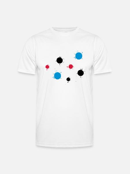 farbkleckse_2 - Männer Funktions-T-Shirt - Weiß