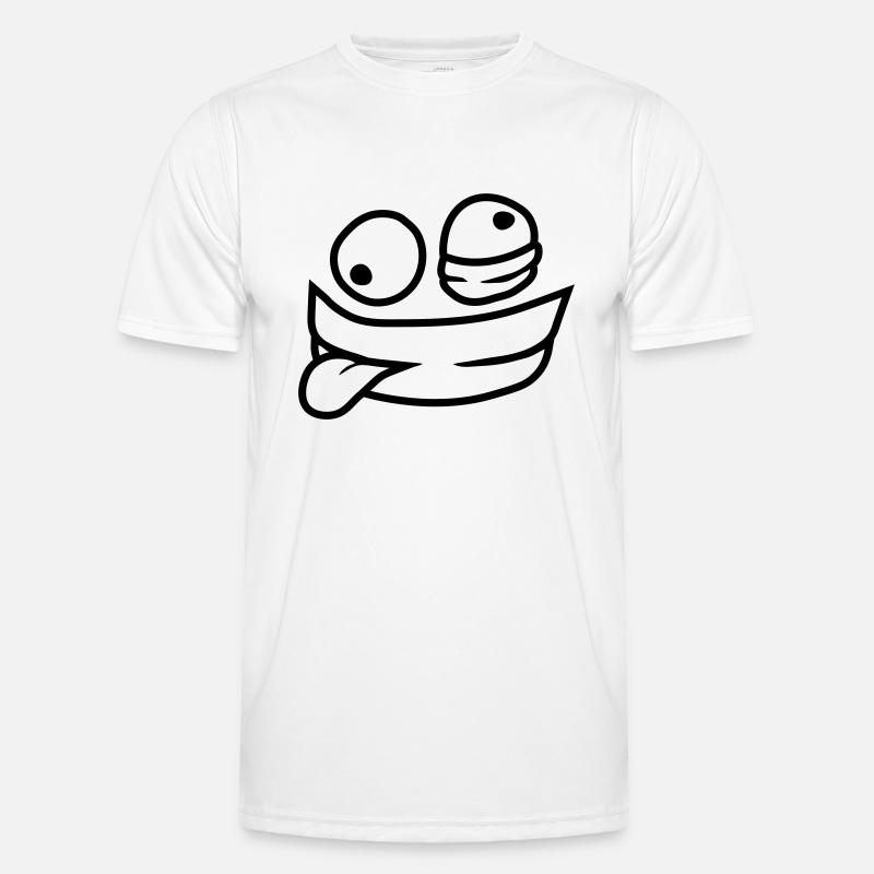 Comic Psychopath Gesicht - Männer Funktions-T-Shirt - Weiß