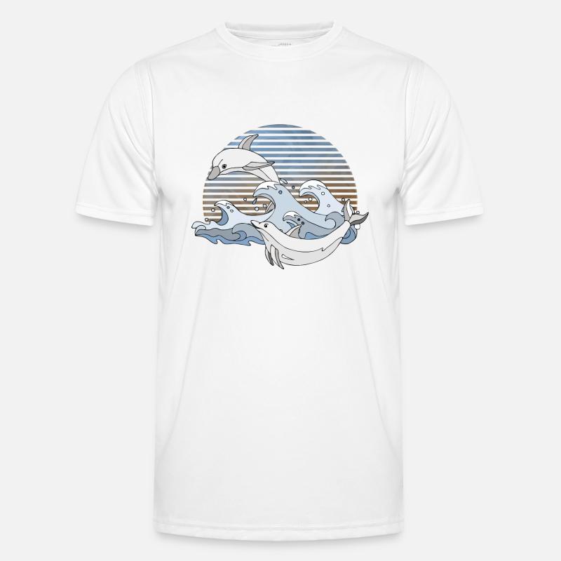 Delphine - Männer Funktions-T-Shirt - Weiß