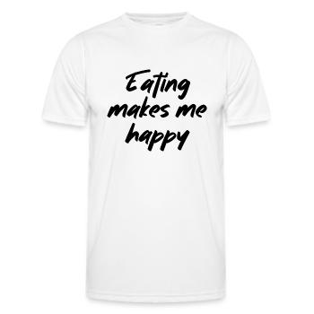 Eating makes me happy - Männer Funktions-T-Shirt - Weiß - Vorne - AI Model Male 178 dark (178cm)