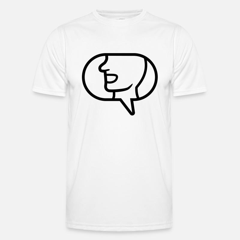 Simple icon communicate speech bubble - Men's Functional T-Shirt - white