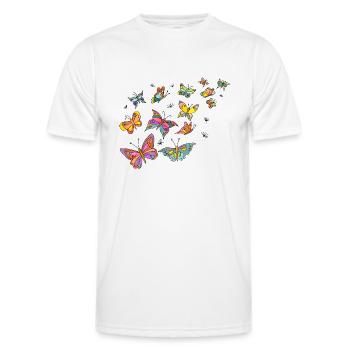 Butterflies - Men's Functional T-Shirt - white - Front - AI Model Male 178 dark (178cm)