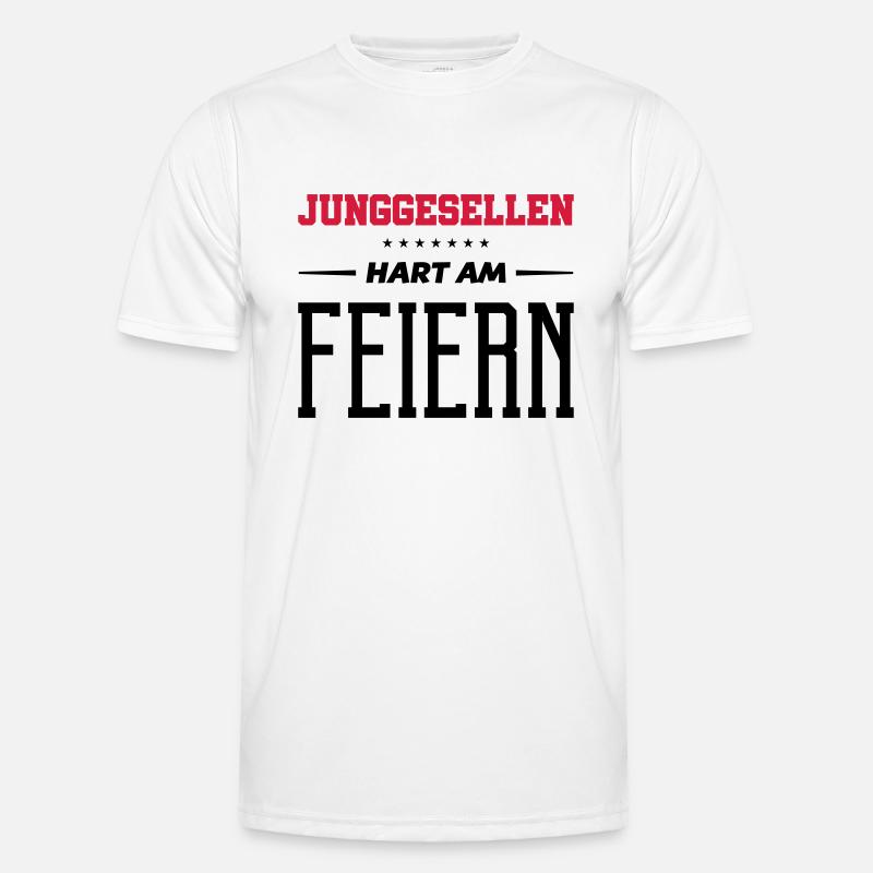 junggesellen hart am feiern - Männer Funktions-T-Shirt - Weiß