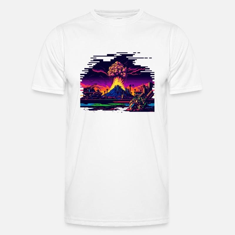 Quand la bombe atomique explose dans le jeu vidéo 8 bits T-shirt sport Homme