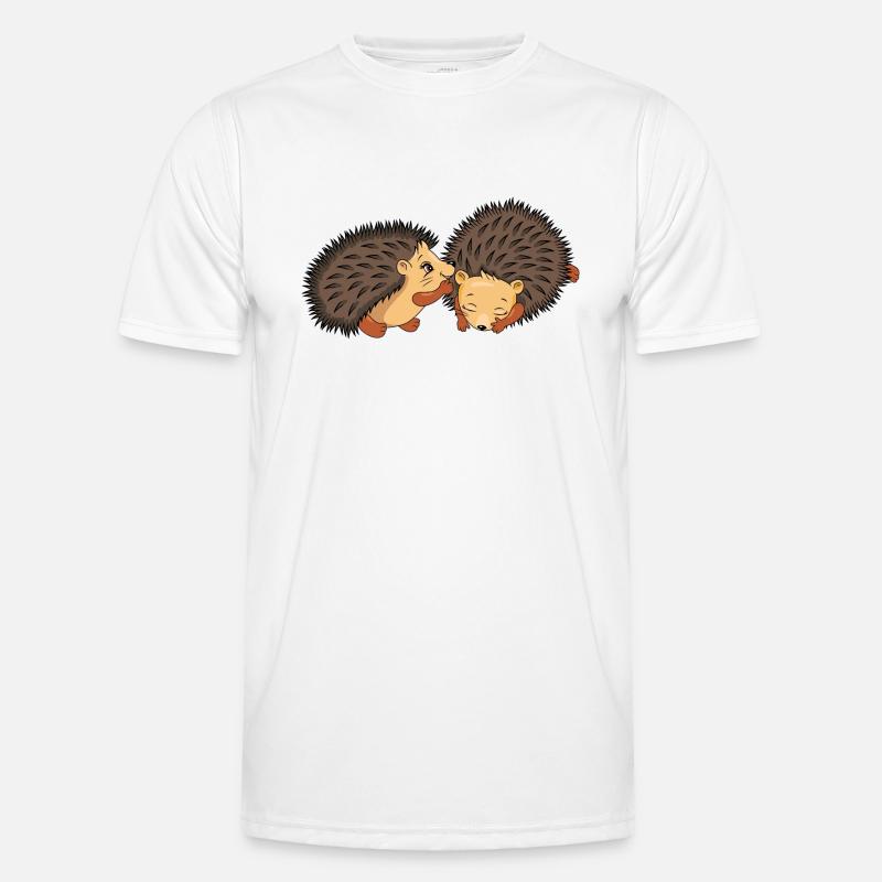 Two cute hedgehogs - Men's Functional T-Shirt - white