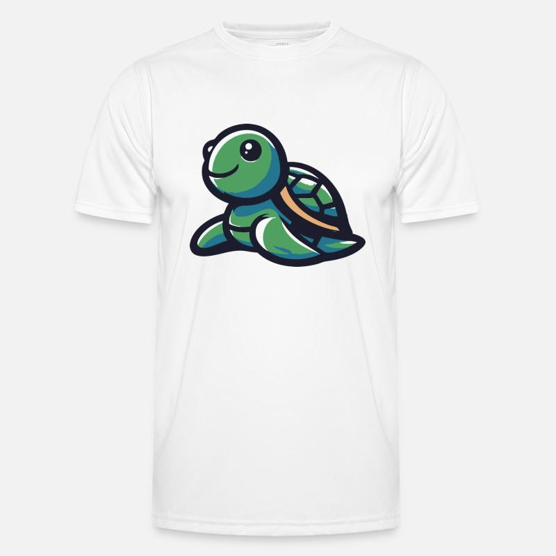 Cute Smiling Turtle Men's Functional T-Shirt