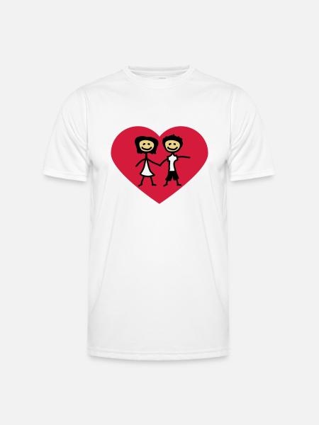 herz_3c - T-shirt sport Homme - blanc