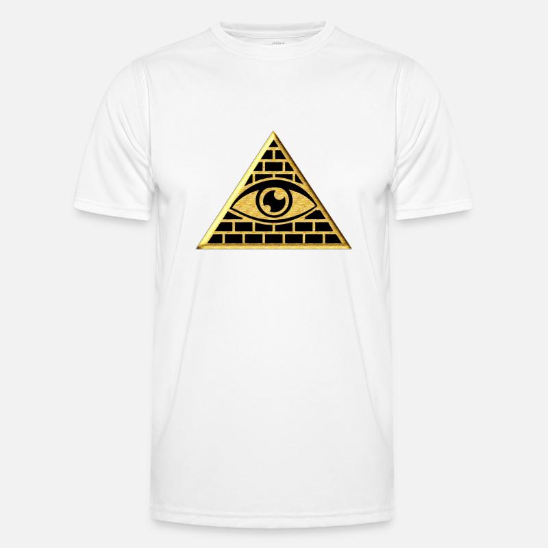 Œil qui voit tout dans le triangle - pyramide T-shirt sport Homme