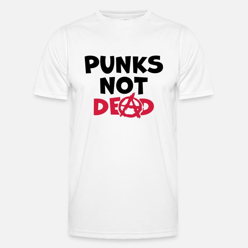 Zitat punks not dead - Männer Funktions-T-Shirt - Weiß